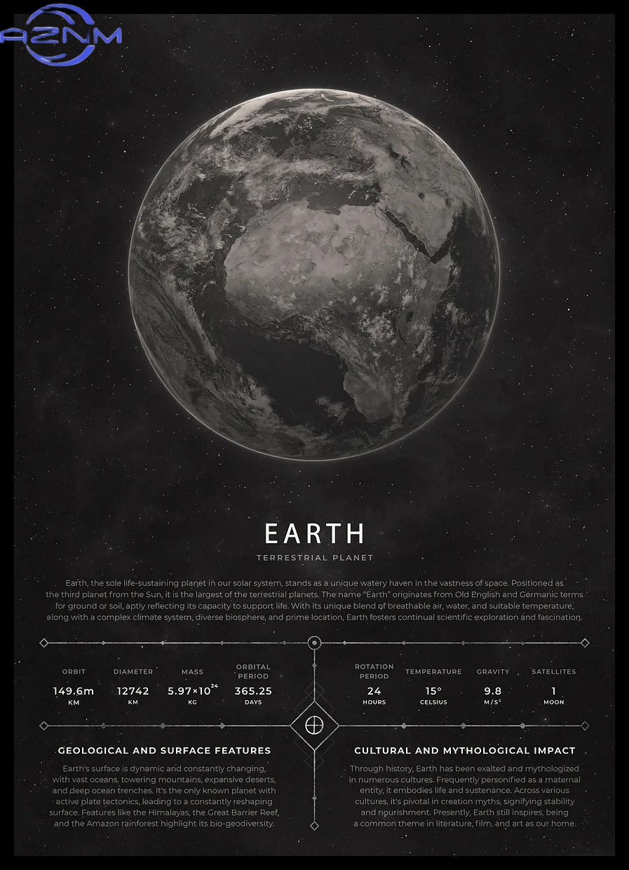 AZNM Vintage Aesthetic Space P - đánh giá và giá Star Map Poster