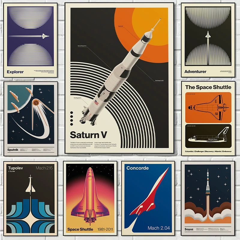 Retro Abstract Space Shuttle S - đánh giá và giá Star Map Poster