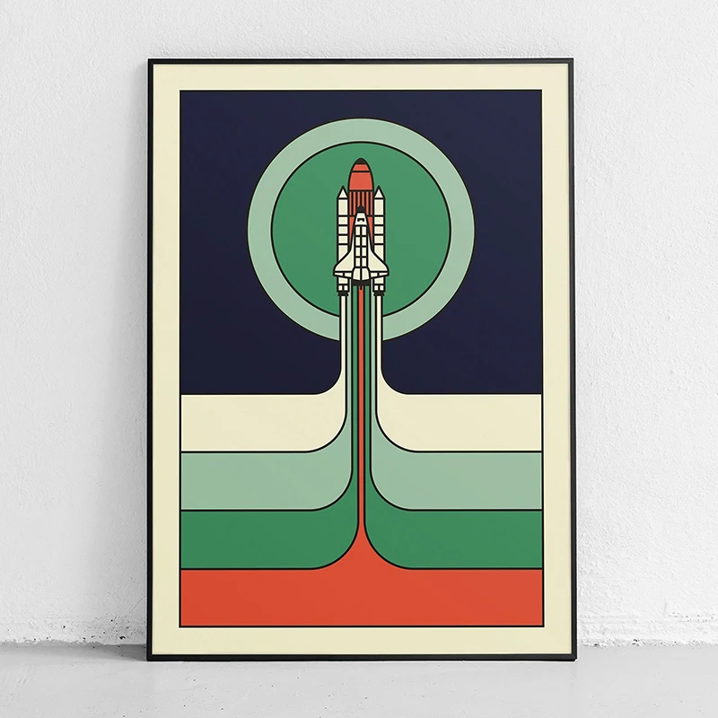 Retro Abstract Space Shuttle S - đánh giá và giá Star Map Poster